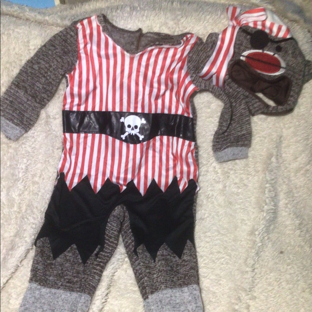 Pirate sock monkey Halloween costume kids toddler size 3T